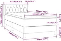 vidaXL Boxspringbed met matras, stof, blauw, 90x190 cm