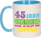 Bellatio Decorations Mok 45 jaar - Blauw - Keramiek - 300 ml