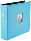 Pioneer genaaid kunstleer 3-Ring Binder 12" x 12" -helder blauw