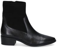 Caprice Enkellaars 9-25312-47 019 Zwart Leer Ritssluiting Blokhak Puntige Neus