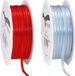 Merkloos Cadeaulint/sierlint pakket - lichtblauw/rood - 3 mm x 50 meter - Hobby/decoratie/knutselen