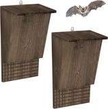 Relaxdays Vleermuiskast - set van 2 - hout - donkerbruin
