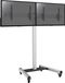 Kimex Rollbarer Standfuß für 2 Fernsehgeräte mit 43'' bis 49'' Bildschirmgröße - Höhe 175 cm - Neigbar