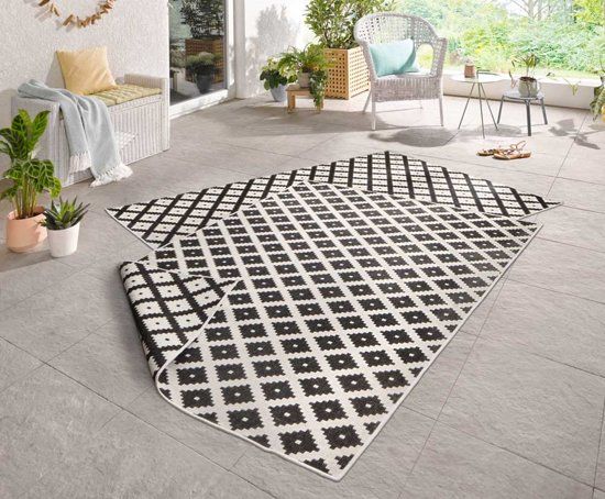 Bougari Modern vloerkleed Nizza 103124 120x170 cm Zwart & Crème