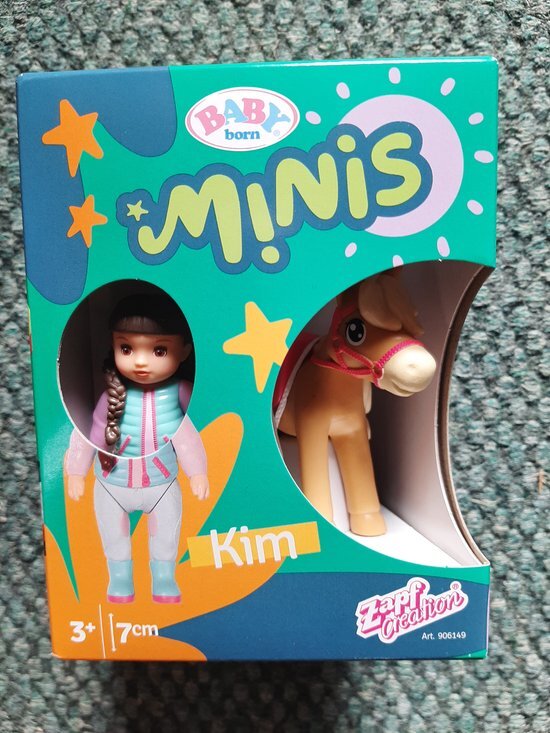 Zapf Creation BABY born, Minipuppe mit Pferd, BABY born Minis - Playset Horse Fun, 7 cm große Puppe Kim mit Pferd und Möhre, 906149,