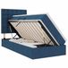 vidaXL Bed met opbergruimte en matras, hoofdeinde, blauw, 100 x 200 cm, stof