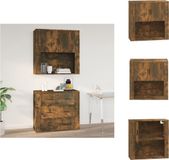 vidaXL Wandkast 80x33x80 cm bewerkt hout gerookt eikenkleurig