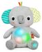 Éléphant musical en peluche - Tétine souple - Deux programmes musicaux - Fonction lumineuse - Dès la naissance