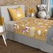 Soleil d'ocre, Lakenset 180 x 290 cm, geel, eenhoorns, 100% katoen, 57 draden/cm²