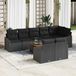 Maison Exclusive - Set de 9 coussins de banc de jardin, noir, en polyrotin