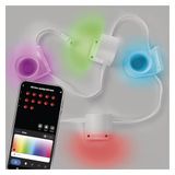 EMOS - Smart Spot-wandlampen, uitbreidingsdeel 4 stuks - RGBIC + CCT led-downlights om op te plakken, dimbaar - 2,4 GHz WiFi-sfeerlicht, HandyApp, spraakassistenten - Indoor Spots - Wit