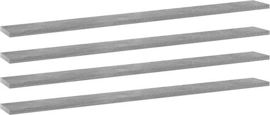vidaXL Wandschappen - 4 stuks - Bewerkt Hout - Betongrijs