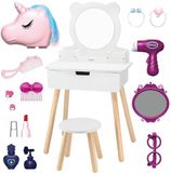 vigatoys Viga witte kaptafel + accessoireset in salonstijl