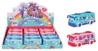 Merkloos Bus unicorn frictie 12cm