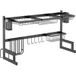 Égouttoir à vaisselle 2 niveaux porte-couteau support pour planche à découper 93 x 30 x 52,5 cm acier noir