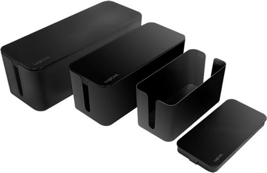 Logilink KAB0077 kabelbeheersysteem Universeel Kabeldoos Zwart 3 stuk(s)