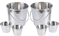 Merkloos / Sans marque Excellent Houseware Frietbak/patat serveeremmer set - 12-delig - RVS - 11 x 11 cm