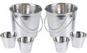 Merkloos / Sans marque Excellent Houseware Frietbak/patat serveeremmer set - 12-delig - RVS - 11 x 11 cm