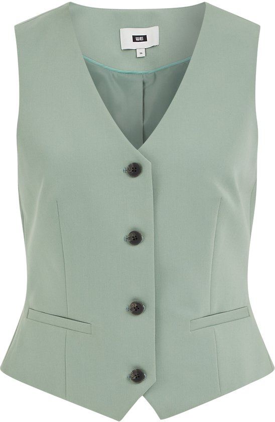 WE Fashion Dames getailleerd gilet Slim Fit Pastel green