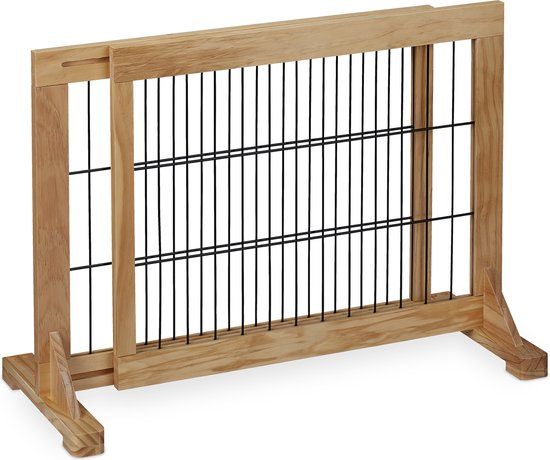 Uitschuifbaar Veiligheidshekje - 70-108cm - Lichtbruin/Zwart - Vrijstaand