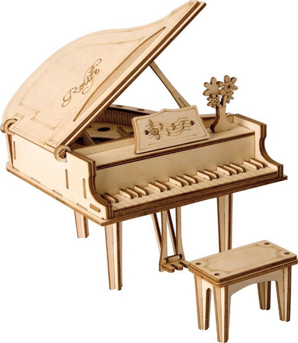 Robotime 3D Houten Puzzel Muziekinstrument Grand Piano, TG402 - Overig