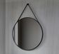 Quality Heating Miroir rond Salle de bain miroir 80 cm Avec sangle tendance Avec cadre noir
