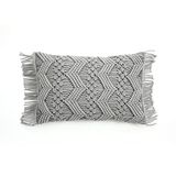 Lush Decor Studio Chevron Macrame decoratieve kussensloop, 33 cm B x 50 cm L, grijs