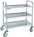 Vogue Serveerwagen met 3 Bladen - Keukentrolley op Wieltjes - RVS - Small - 71x40,5x(H)82,5cm