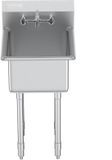 VEVOR RVS spoelbak commerciële spoelbak 457 x 381 x 1041 mm, RVS spoelbak met kraan 104 kg draagvermogen, RVS spoelbak spoelbak keuken vrijstaande spoelbak