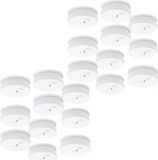 Wiltec 20 rookmelders met 9V-batterij, lange levensduur, alarmvolume 85dB, draadloze brandmelders, conform DIN EN 14604