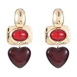 By Jam Gioielli Candy Sweet Jewellery oorbellen goudkleurig/bordeauxrood
