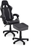 Gear4music modul Reclining Studio Chair and Footstool, Zwart en Grijs