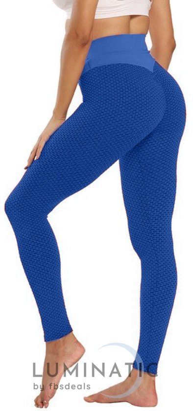 TikTok Legging - Sportlegging Dames - Blauw - Maat S