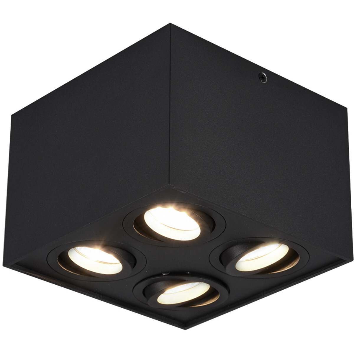 BES LED LED Plafondspot - Trion Bisqy - GU10 Fitting - 4-lichts - Vierkant - Mat Zwart - Aluminium