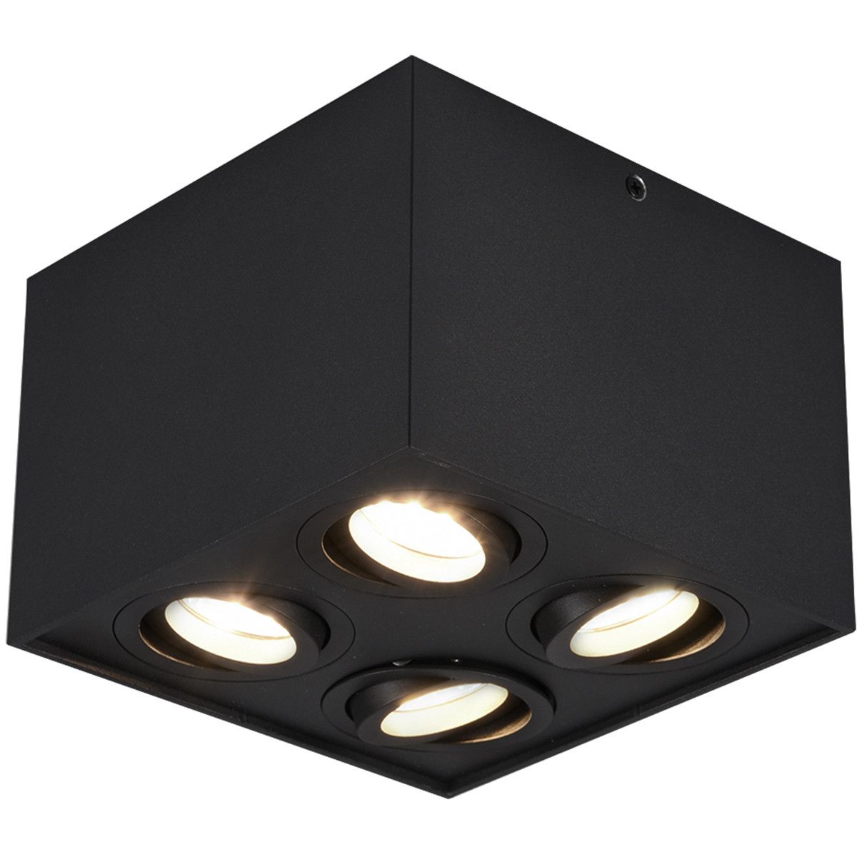 BES LED Trion Bisqy Plafondspot - 4-lichts - GU10 - Vierkant - Mat Zwart - Aluminium