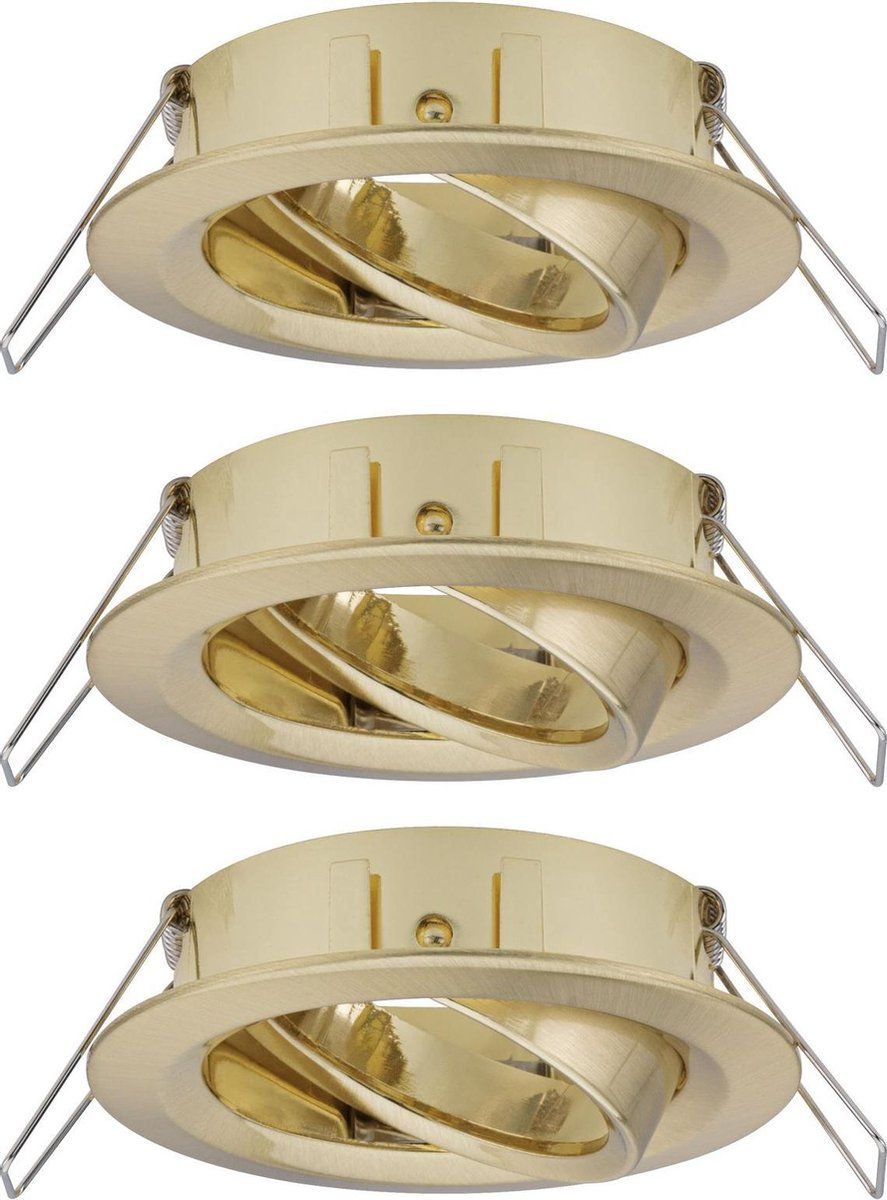 Paulmann Inbouwlamp Choose Basisset zwenkbaar rond 84mm 50° max. 3x10W dimbaar Messing geborsteld