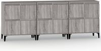 vidaXL Dressoirs, 3 stuks, grijs Sonoma, 60x35x70 cm, houtvezel