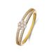 Lucardi Dames Zilveren goldplated ring met zirkonia voor dames - Ring - 925 Zilver - Goudkleurig - 15.50 / 49 mm