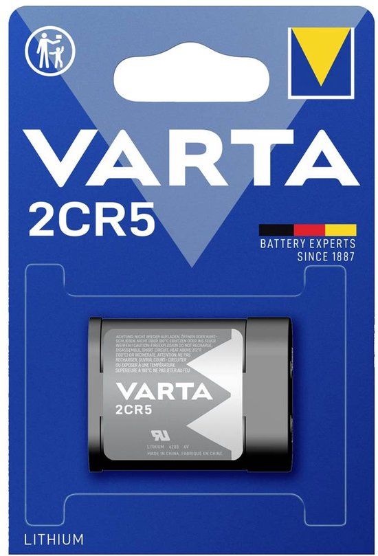 Varta 2CR5 Lithium Battery - 6V - 1400mAh - Single-use
