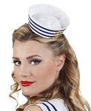 Boland 44356 - Tiara Navy Sailor met pet, haarband, matroos, zeevrouw, marine, accessoire, hoofddeksel, kostuum, themafeest, carnaval