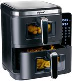 alpina Dubbele Airfryer XXL - 2 x 5.5L Manden - Heteluchtfriteuse 11 Liter - 12 Programma's - 2800 W - Zwart