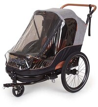 Bobike 2-in-1 fietskar en wandelwagen - zwart/bruin