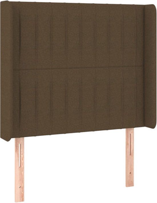 vidaXL Hoofdbord met randen 83x16x118/128 cm stof donkerbruin
