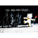 Homemania Banksy Beer-inspiratiebeeld, bedrukt, digitaal, tekening, meerkleurig, hout, katoen, 70 x 50 x 3
