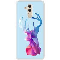 Icecat Bedrukt siliconen hoesje compatibel met Mate 20 Lite Cerf Hipster Bleu