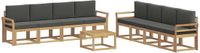 vidaXL - Bank loungeset - 8 zitplekken - Wit en antracietkleurig - Acacia hout