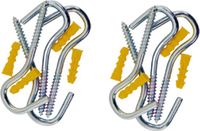 DID Stalen schroefhaken / ophanghaken - 20x stuks - 10 cm - met plug 8 mm