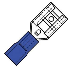 Enzo Kabelschoen vlaksteker female blauw 6.3x0.8mm