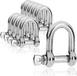 COM-FOUR® 10x Veerhaak D-vorm - Kleine karabijnhaak met schroefsluiting - Veerhaak met oogbout - Roestvrij staal 304, roestvrij, duurzaam - 4,5 x 30 mm