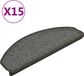 vidaXL Trapmatten 15 st 65x24x4 cm grijs en zwart